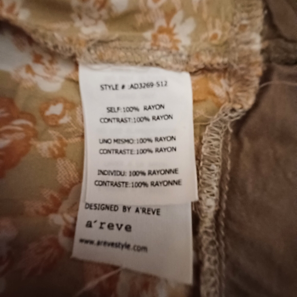 Areve womens embroidered paisley Smocked bohemian blouse size large - Picture 8 of 10